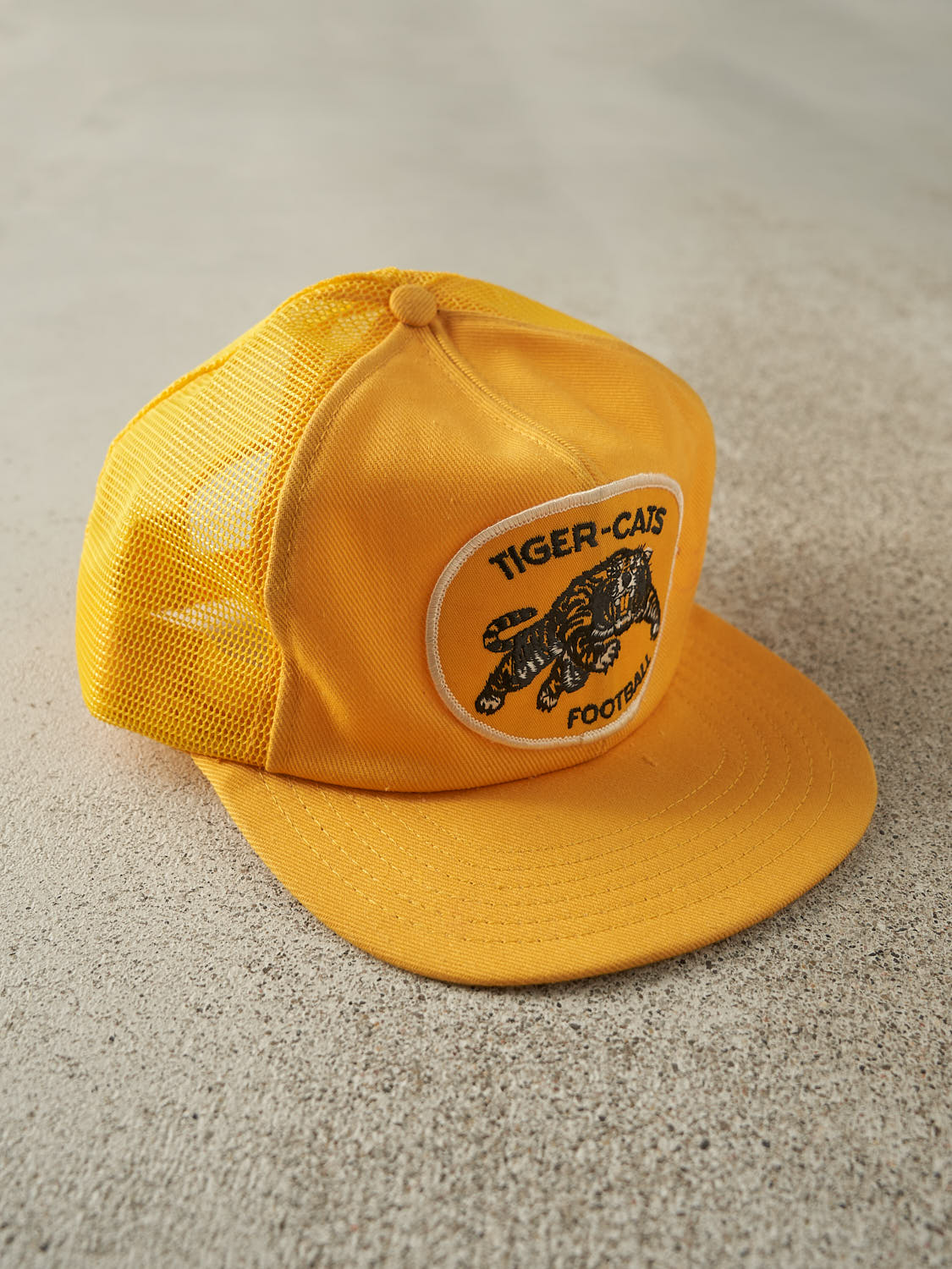 Vintage 80s Yellow Hamilton Tiger-Cats Embroidered Trucker Hat (O/S)