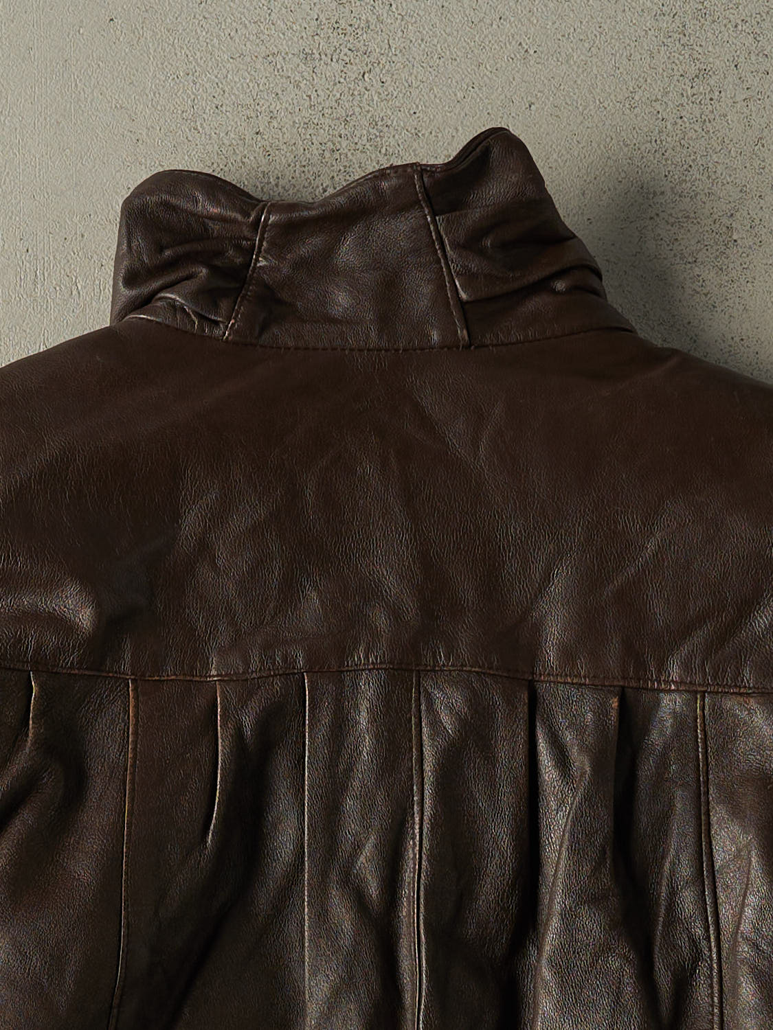 Vintage 90s Brown Leather Bomber Jacket (L/XL)