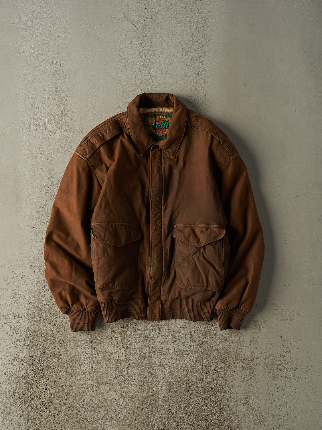 Vintage 80s Brown G-III Aviator Leather Jacket (S/M)