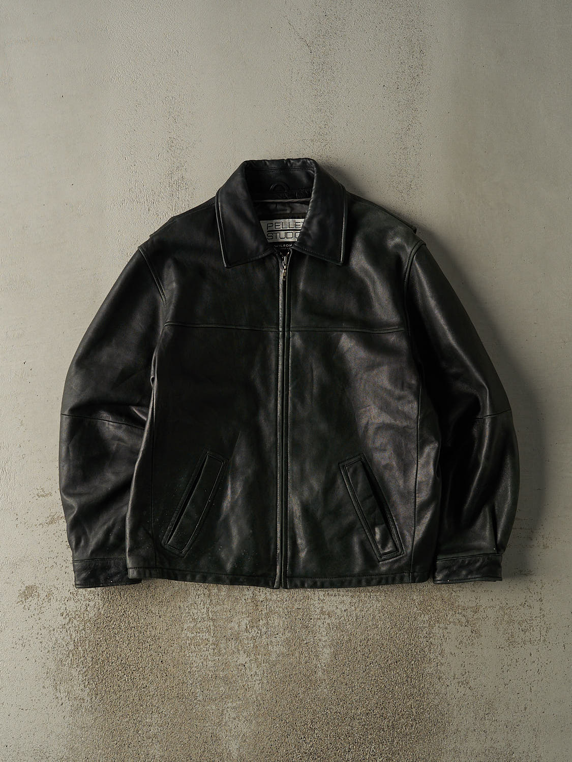 Vintage Y2K Black Wilsons Leather Jacket (XL)