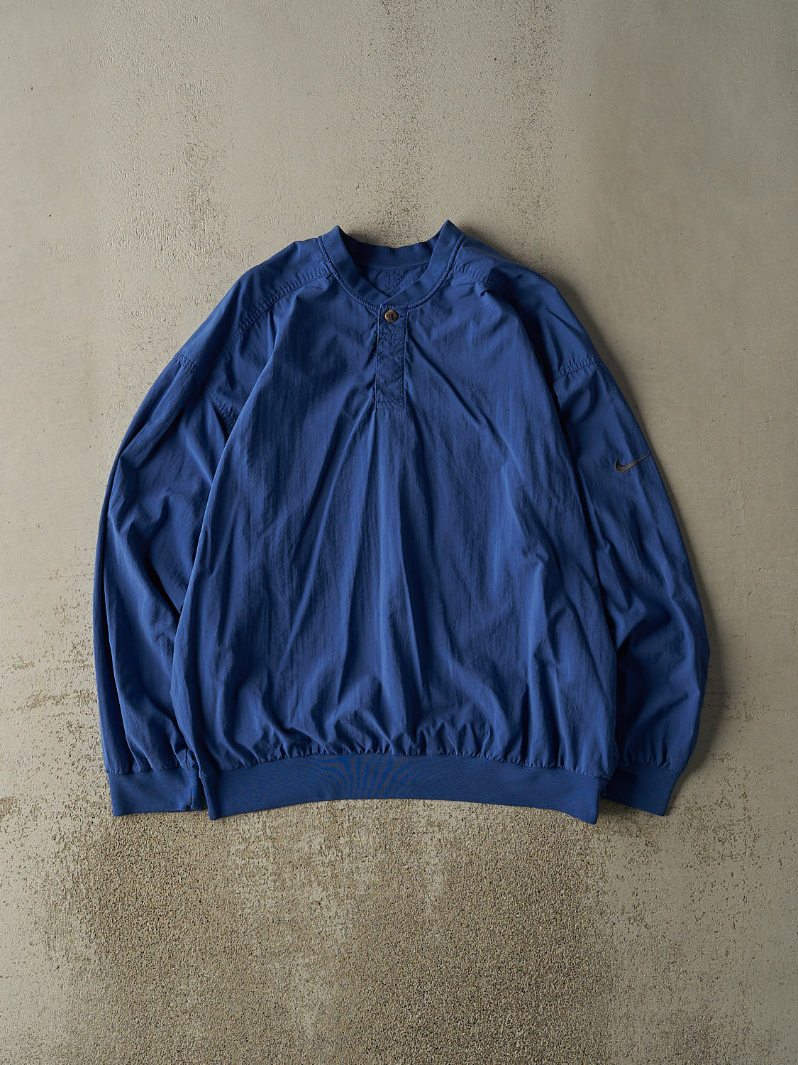 Vintage 90s Blue Nike Quarter Button Windbreaker Jacket (XL/XXL)