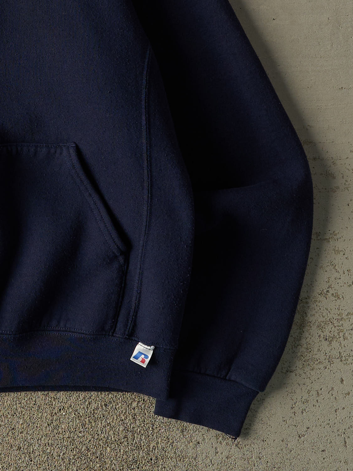 Vintage Y2K Navy Blue Russell Athletic Blank Zip Up Hoodie (S/M)