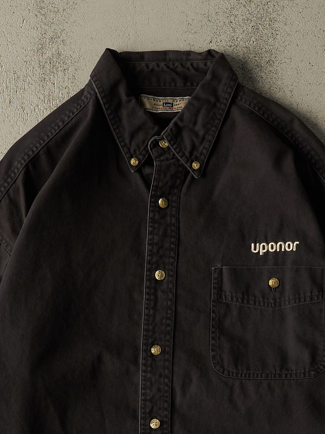 Vintage 90s Black Embroidered Button Up Long Sleeve (XL/XXL)