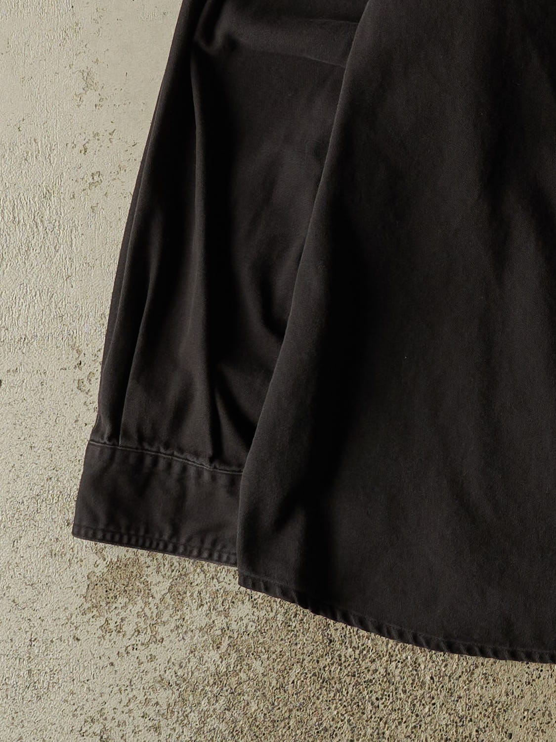 Vintage 90s Black Embroidered Button Up Long Sleeve (XL/XXL)