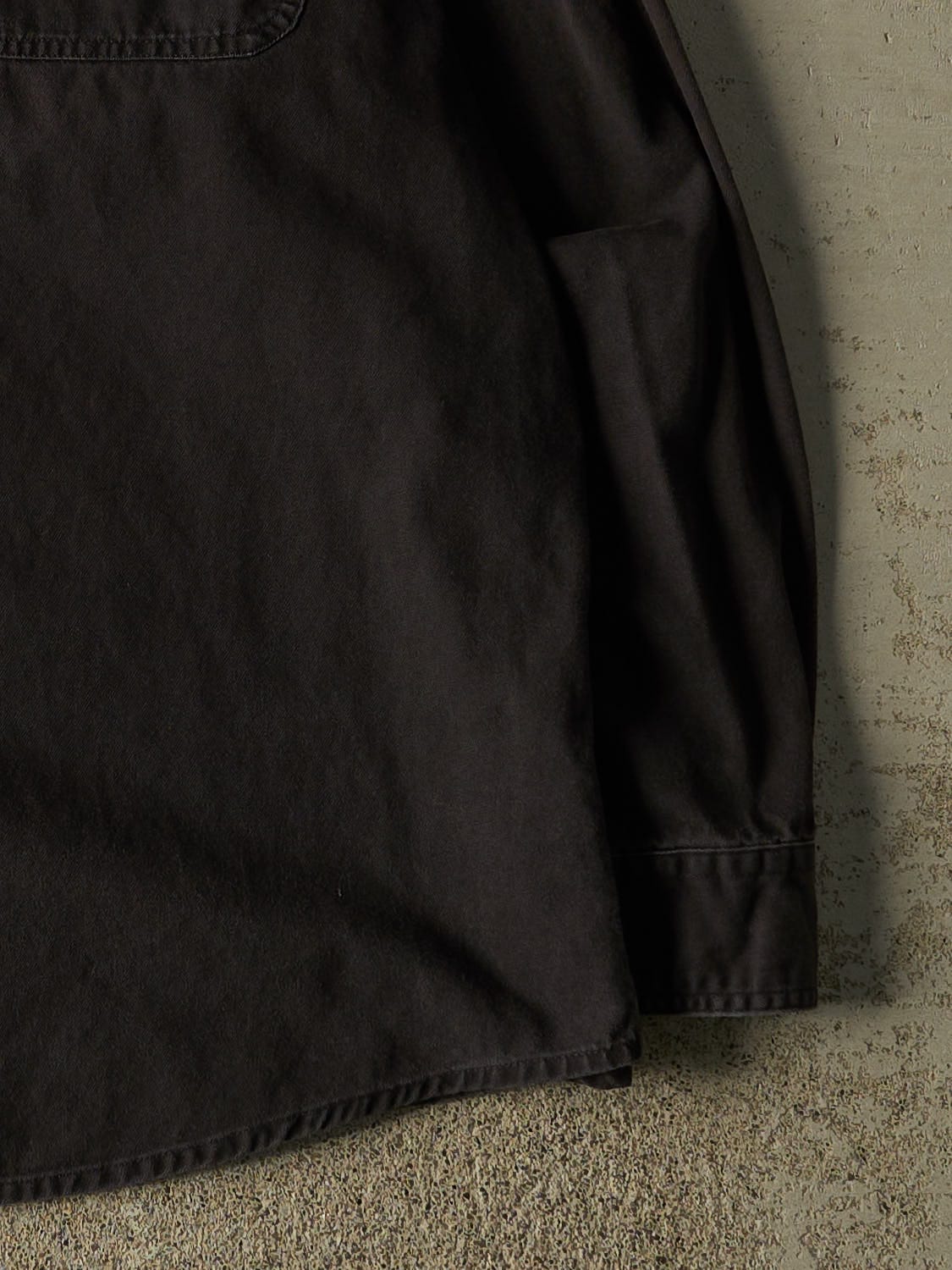 Vintage 90s Black Embroidered Button Up Long Sleeve (XL/XXL)