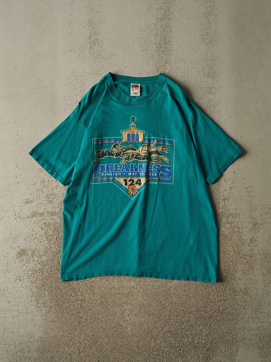 Vintage 99' Teal Preakness Pimlico Racing Tee (XL)