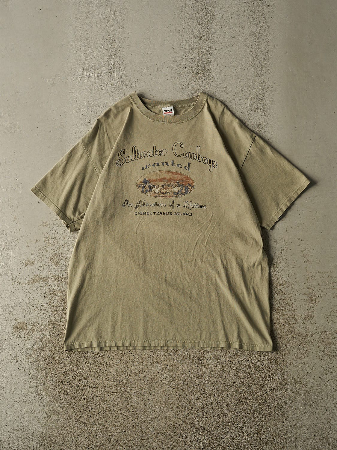 Vintage 90s Beige Saltwater Cowboys Tee (XL)