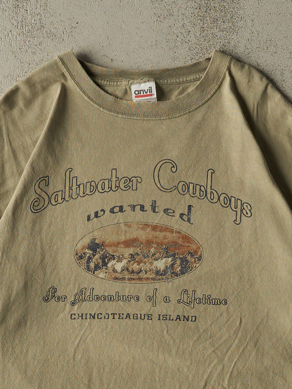 Vintage 90s Beige Saltwater Cowboys Tee (XL)
