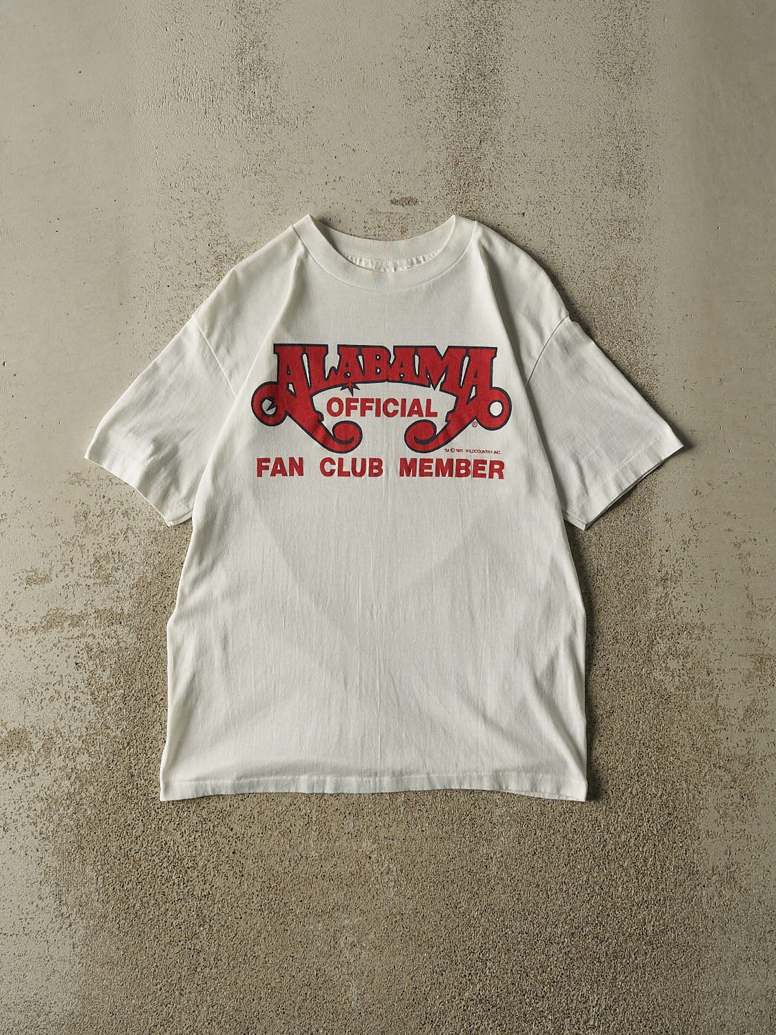 Vintage 81' White Alabama Official Fan Club Member Single Stitch Tee (S/M)