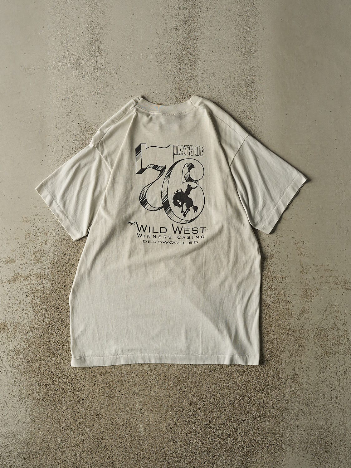 Vintage 90s Beige The Wild West Winners Casino Cowboy Single Stitch Tee (L/XL)