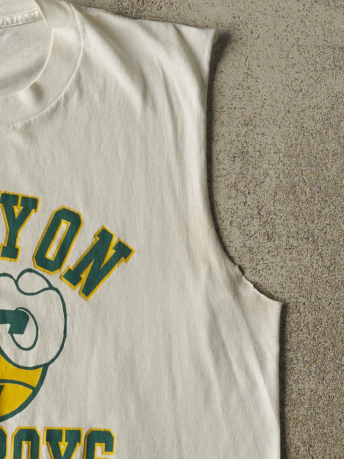 Vintage 90s White Canyon Cowboys Cut Off Tee (L)