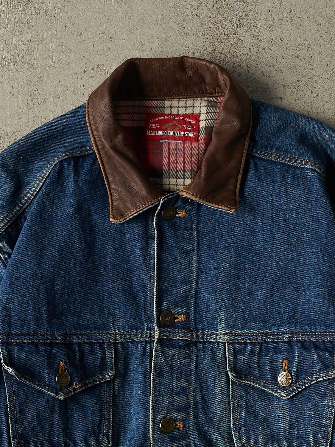 Vintage 90s Dark Wash Marlboro Denim Jacket (M/L)