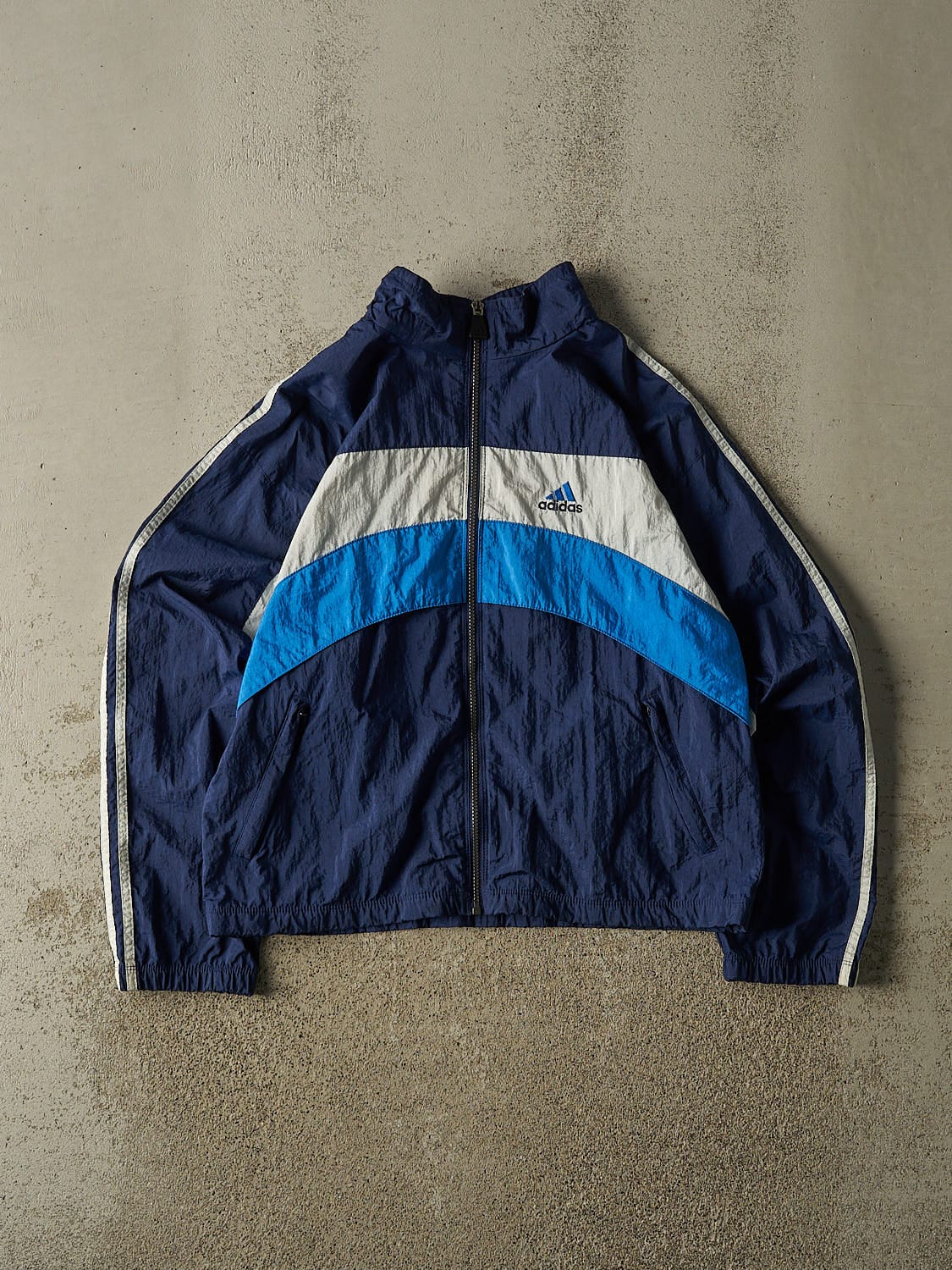 Vintage 90s Navy Blue Adidas Track Jacket (XS/S)