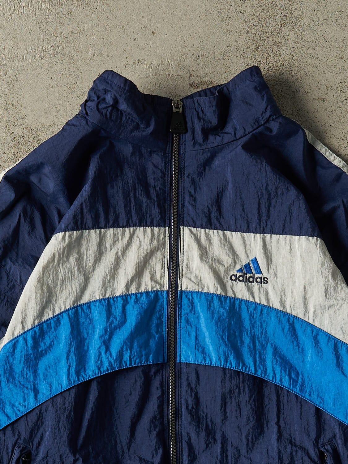 Vintage 90s Navy Blue Adidas Track Jacket (XS/S)