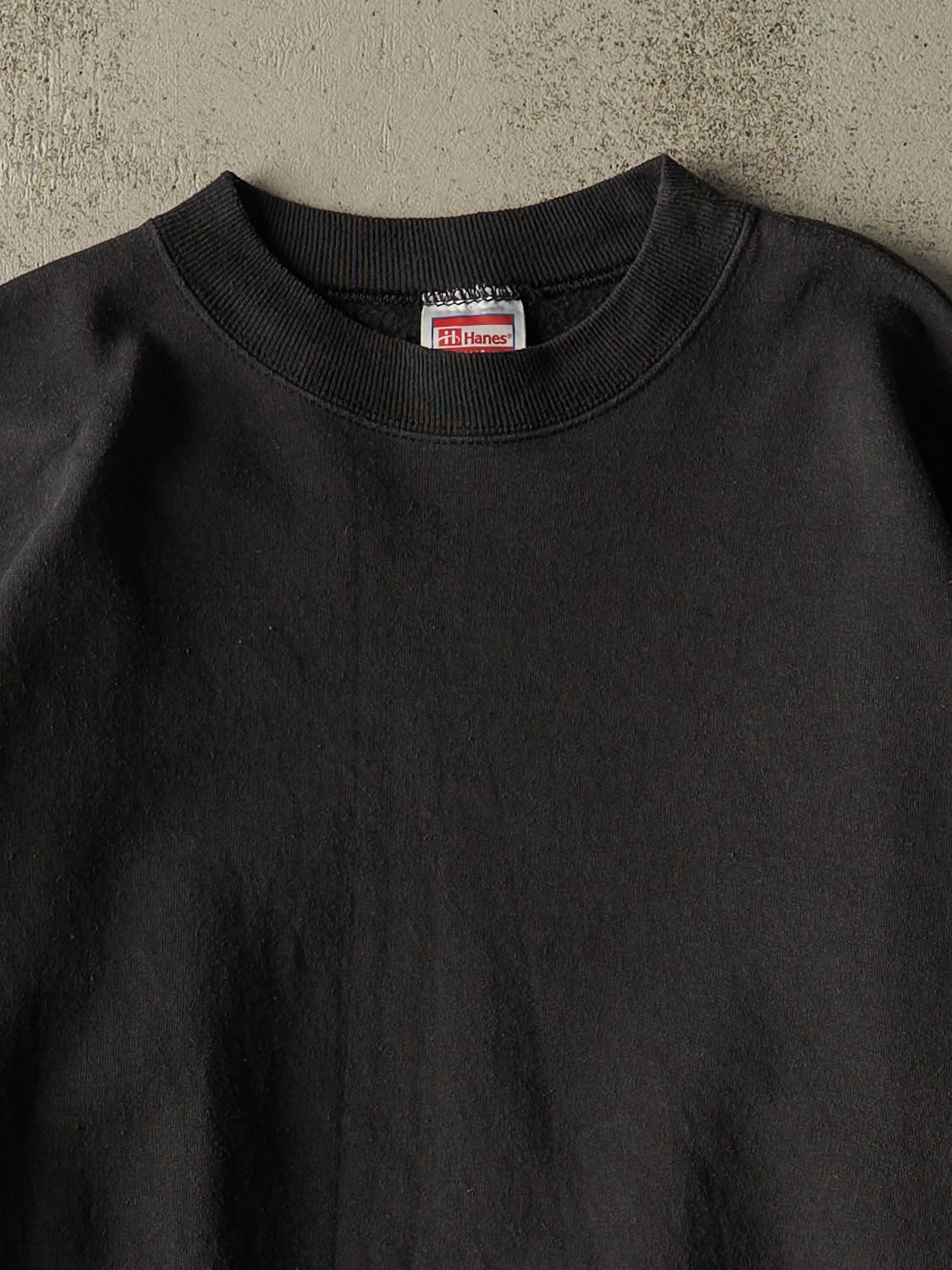 Vintage 90s Faded Black Blank Crewneck (XXL/XXXL)
