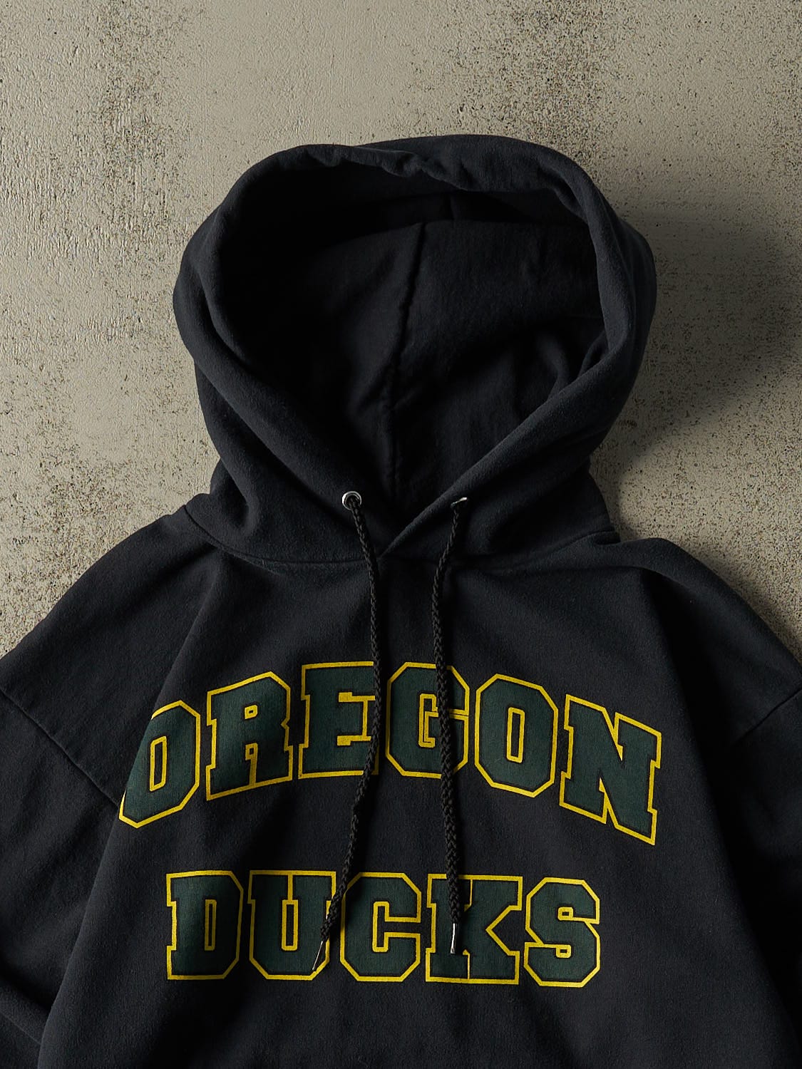 Vintage 90s Faded Black University of Oregon Ducks Hoodie (S/M)