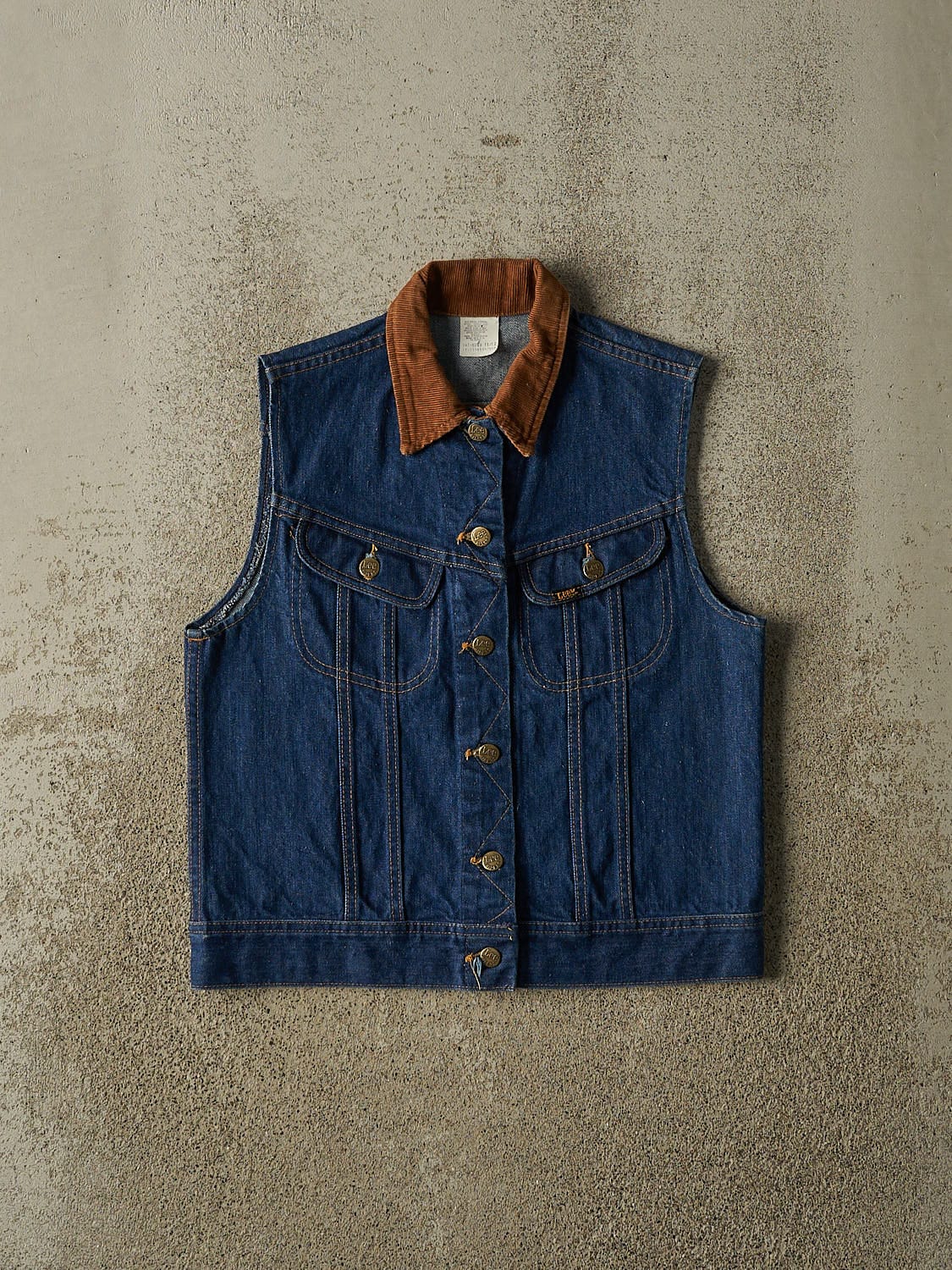 Vintage 80s Dark Wash Lee Denim Vest (XXS/XS)