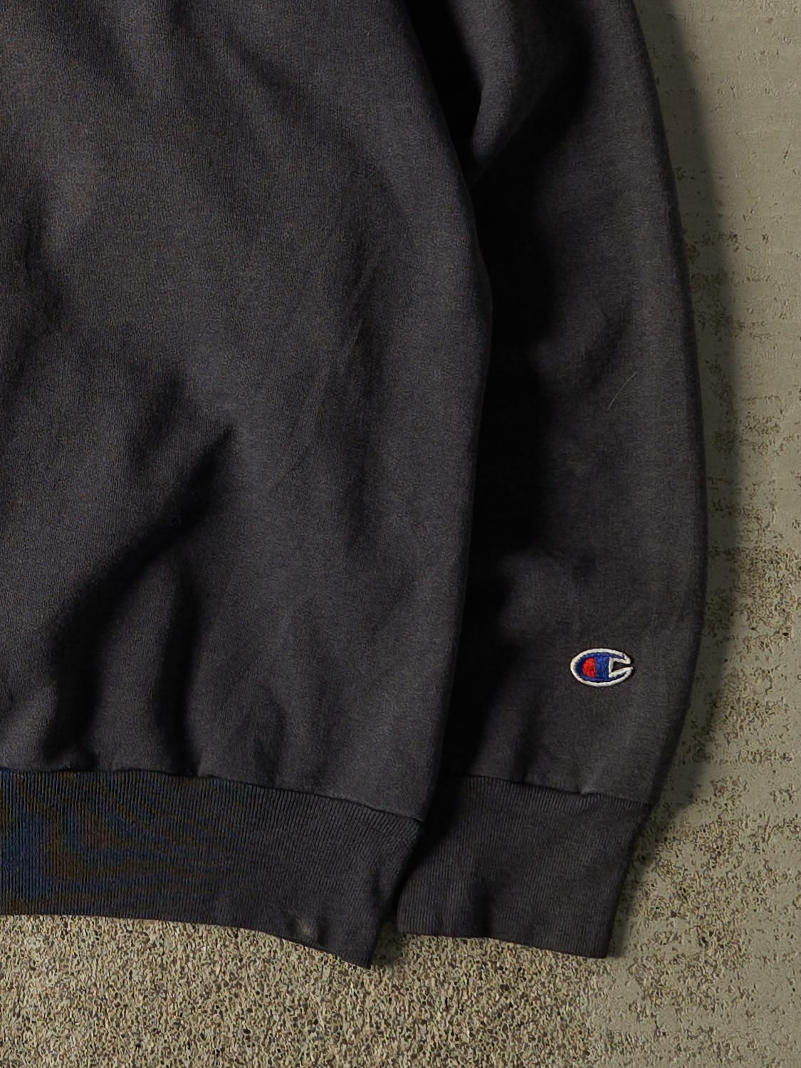 Vintage 90s Charcoal Grey Champion Logo Crewneck (L/XL)