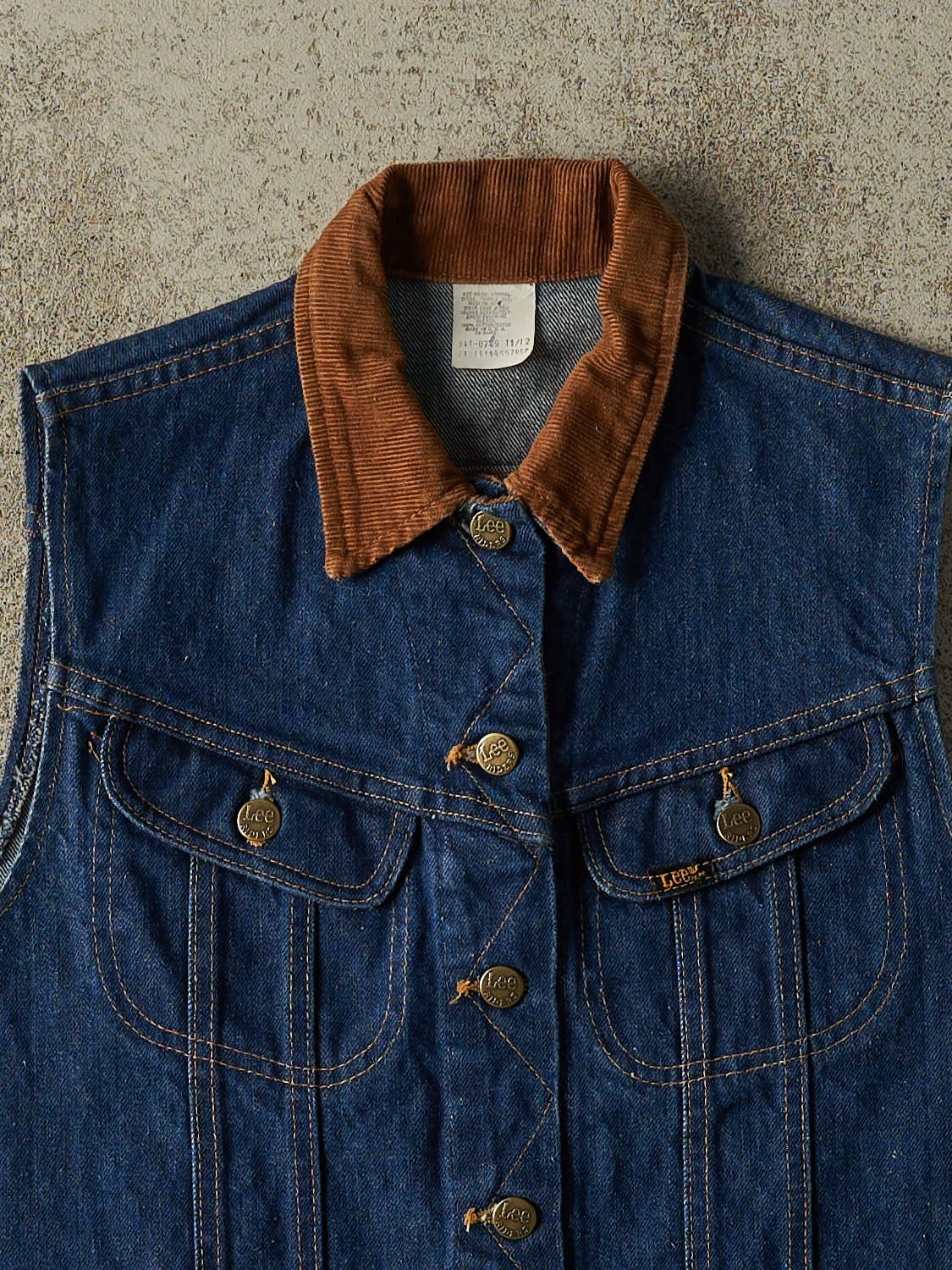 Vintage 80s Dark Wash Lee Denim Vest (XXS/XS)