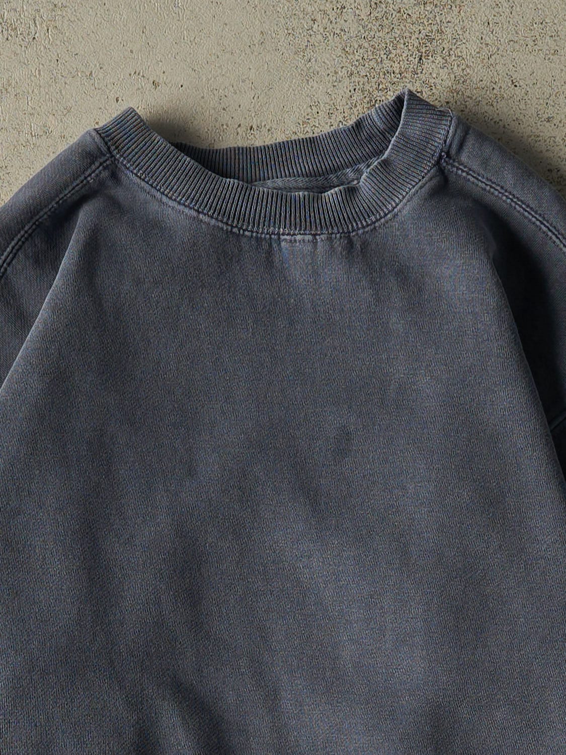 Vintage 90s Washed Blue Blank Crewneck (M)