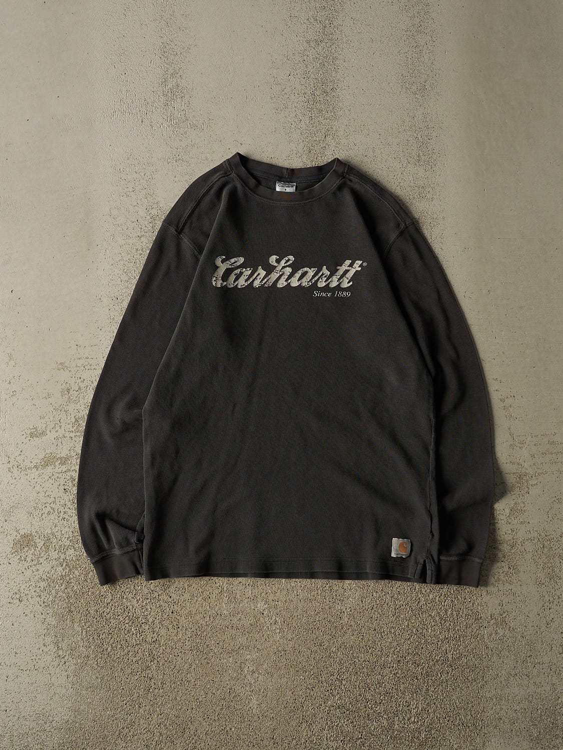 Vintage Y2K Faded Black Carhartt Thermal Long Sleeve (M/L)