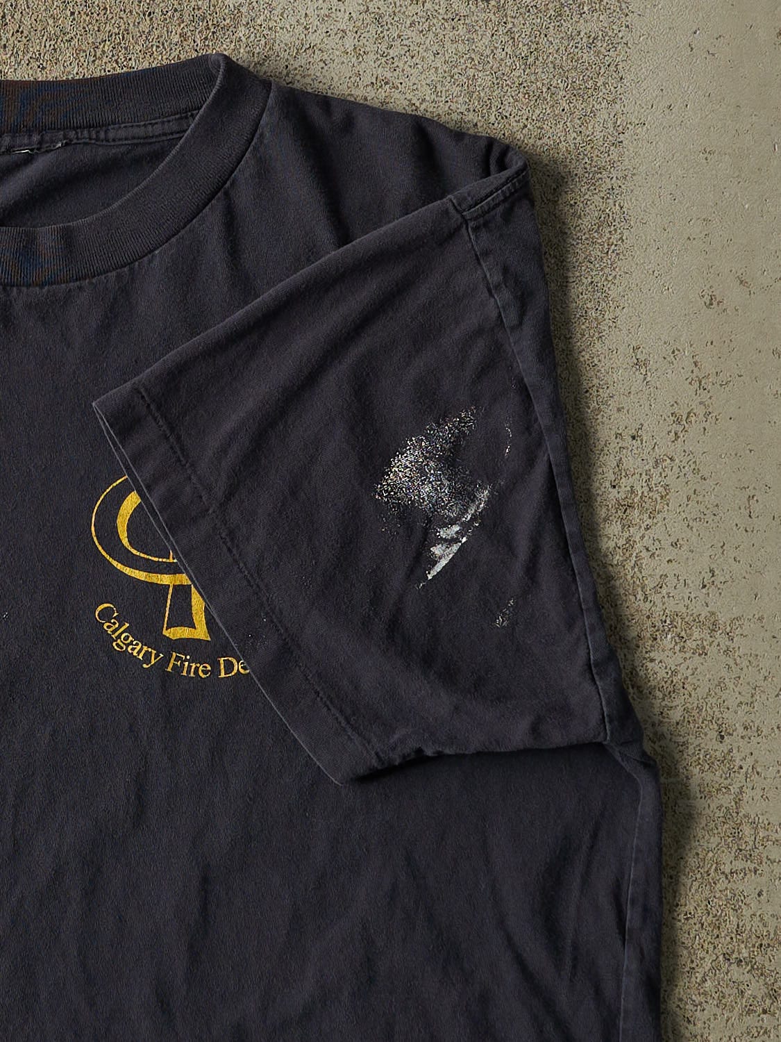 Vintage 90s Navy Blue Calgary Fire Dept Single Stitch Tee (L/XL)