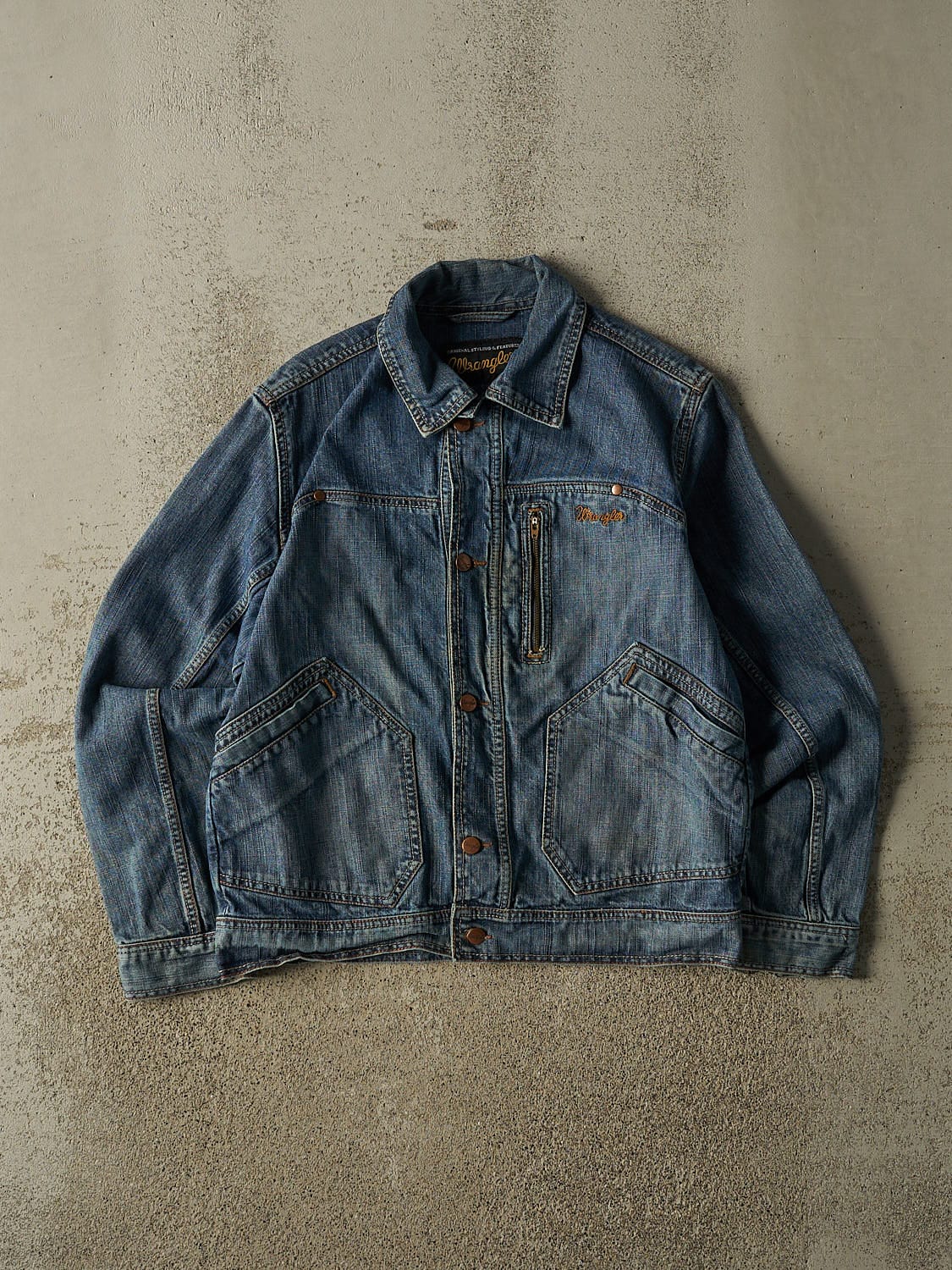Vintage 90s Dark Wash Wrangler Denim Jacket (S)