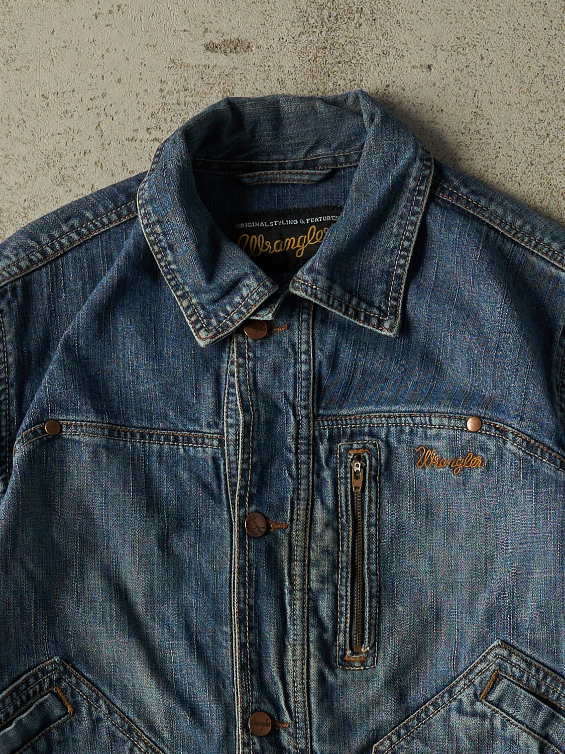 Vintage 90s Dark Wash Wrangler Denim Jacket (S)