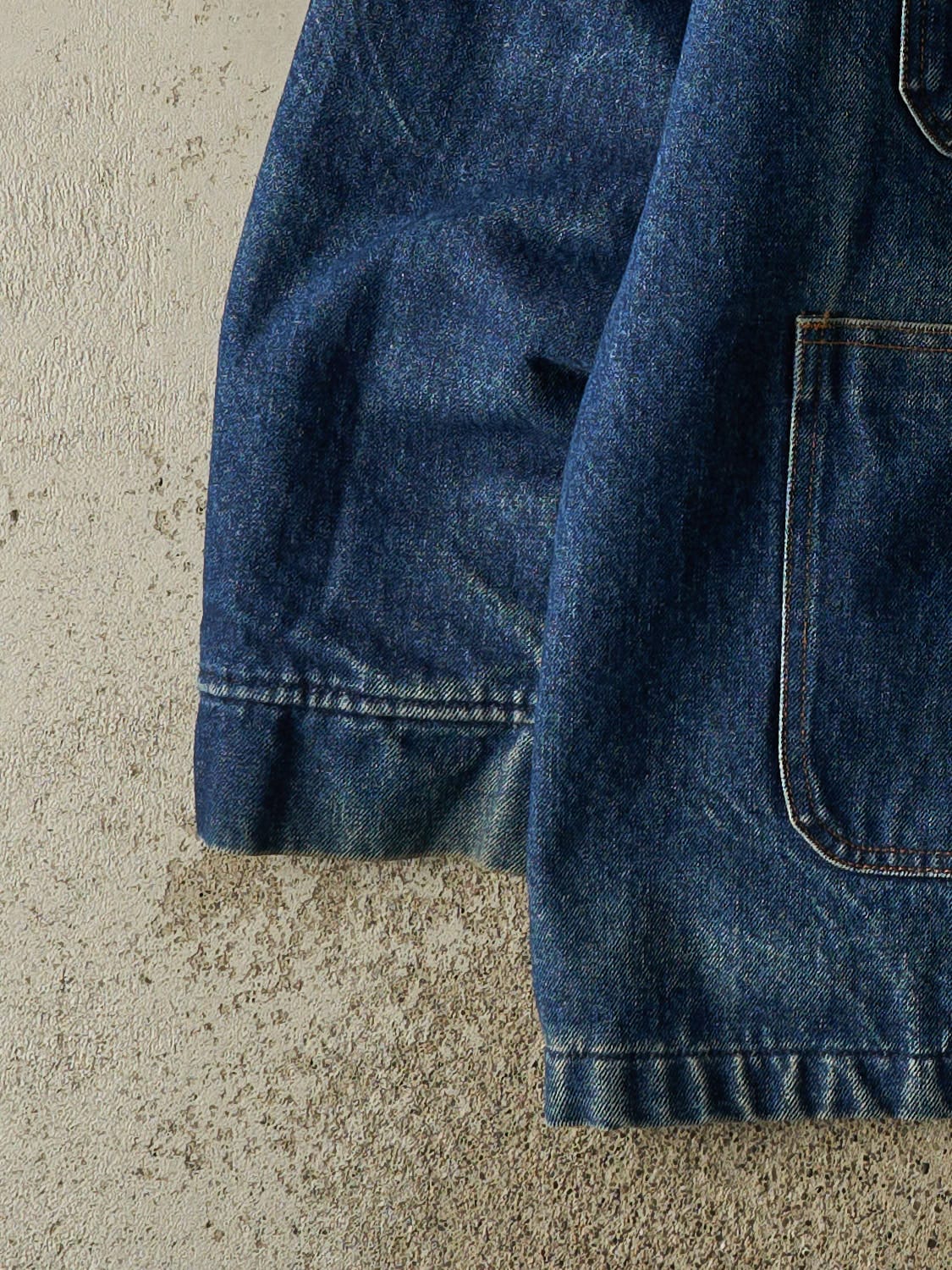 Vintage 80s RARE Dark Wash Blanket Lined Denim Chore Jacket (XXL/XXXL)