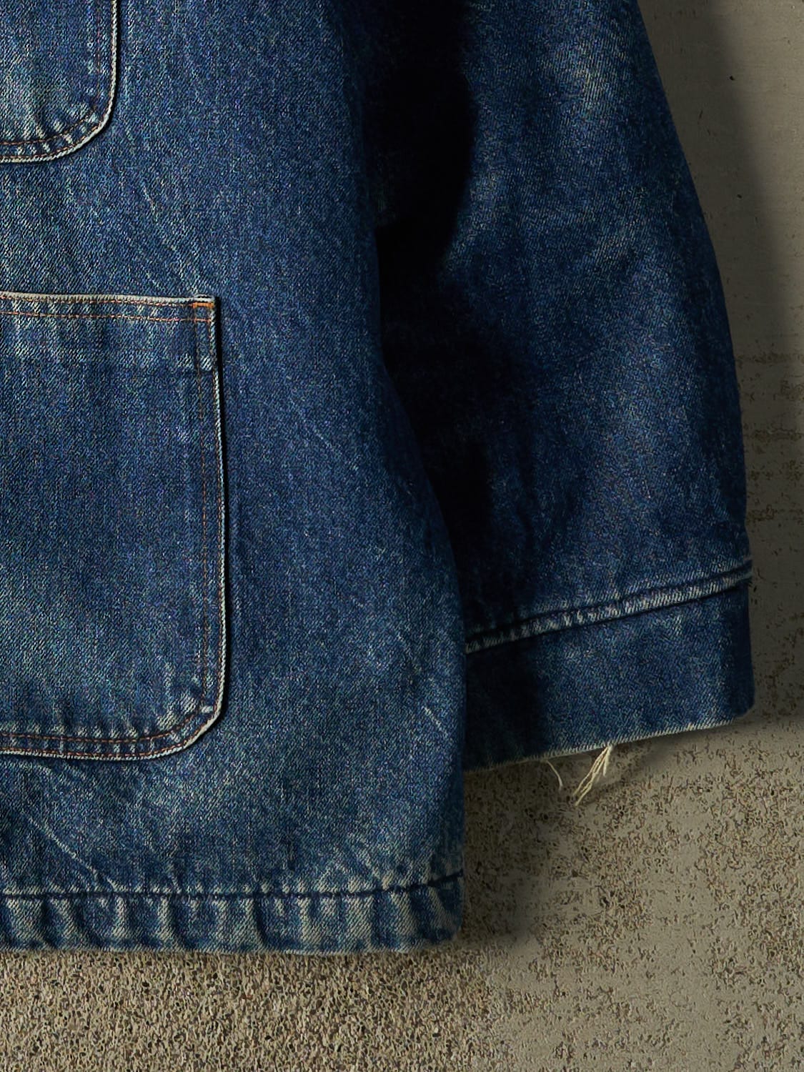 Vintage 80s RARE Dark Wash Blanket Lined Denim Chore Jacket (XXL/XXXL)