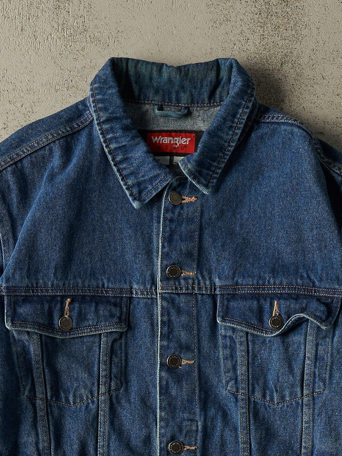 Vintage Y2K Dark Wash Wrangler Denim Jacket (S/M)