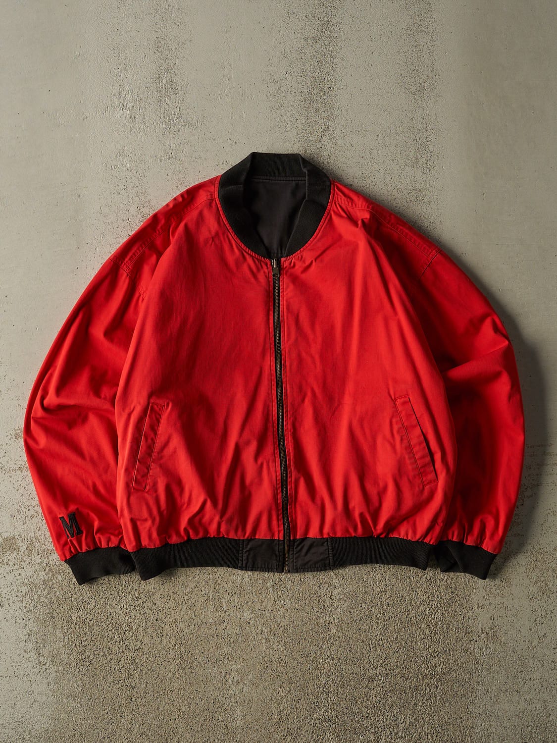 Vintage 90s Black Marlboro Reversible Bomber Jacket (L/XL)
