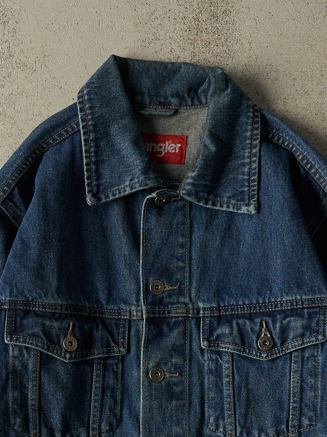 Vintage 90s Dark Wash Wrangler Denim Jacket (S/M)