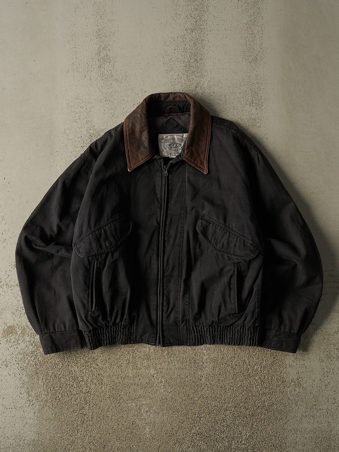 Vintage 90s Black John Ashford Bomber Work Jacket (M/L)