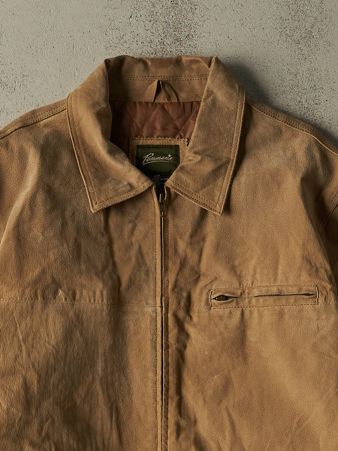 Vintage 90s Beige Penmans Suede Work Jacket (XL)