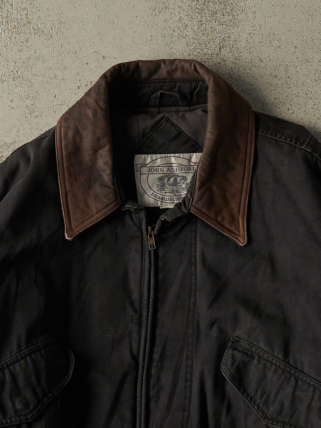 Vintage 90s Black John Ashford Bomber Work Jacket (M/L)