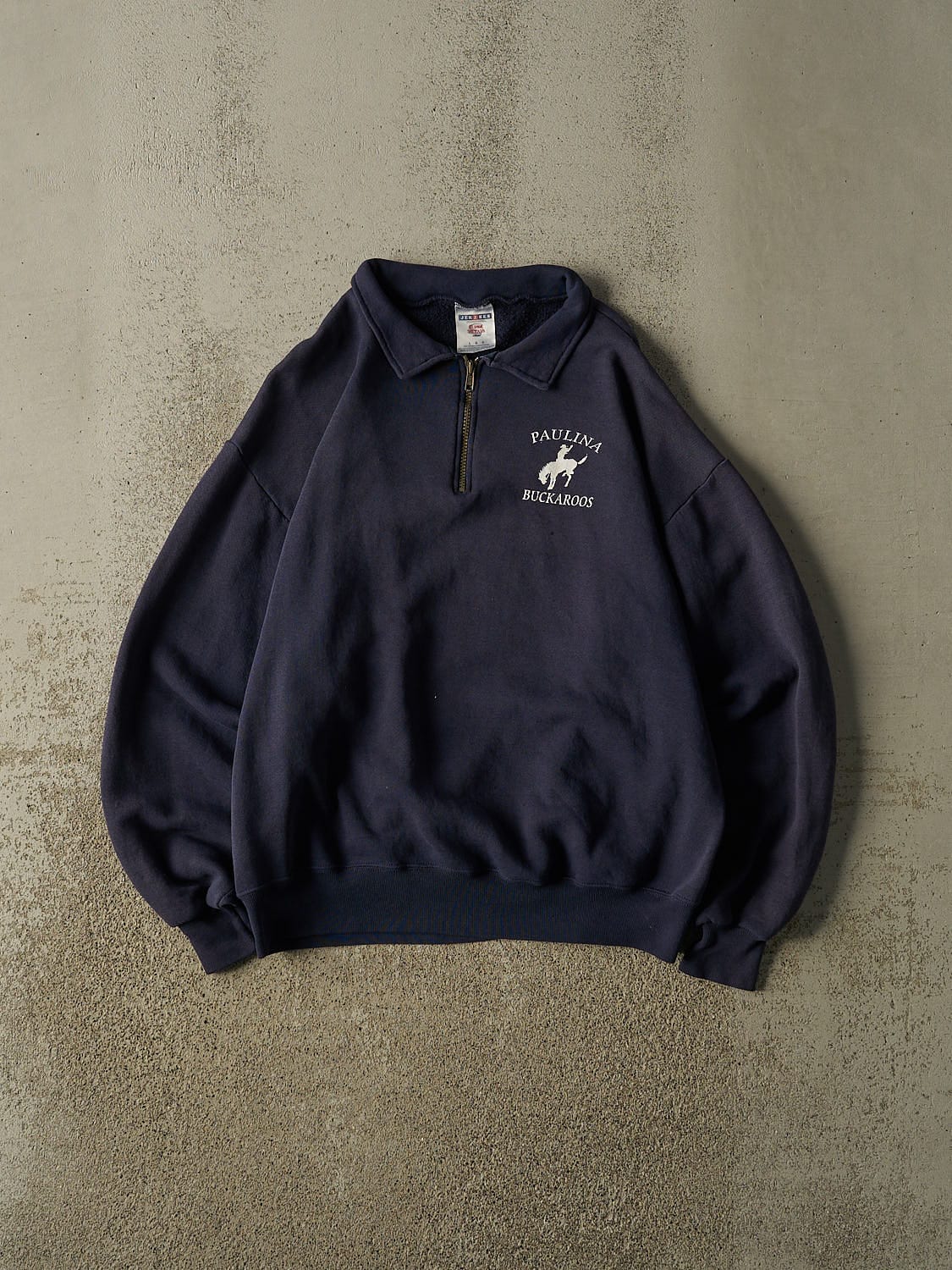 Vintage 90s Navy Blue Paulina Buckaroos Quarter Zip (M/L)