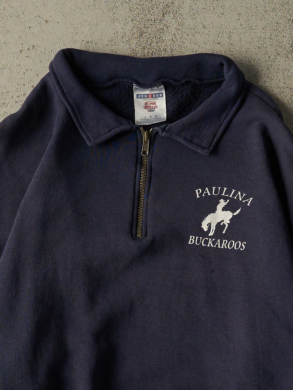 Vintage 90s Navy Blue Paulina Buckaroos Quarter Zip (M/L)