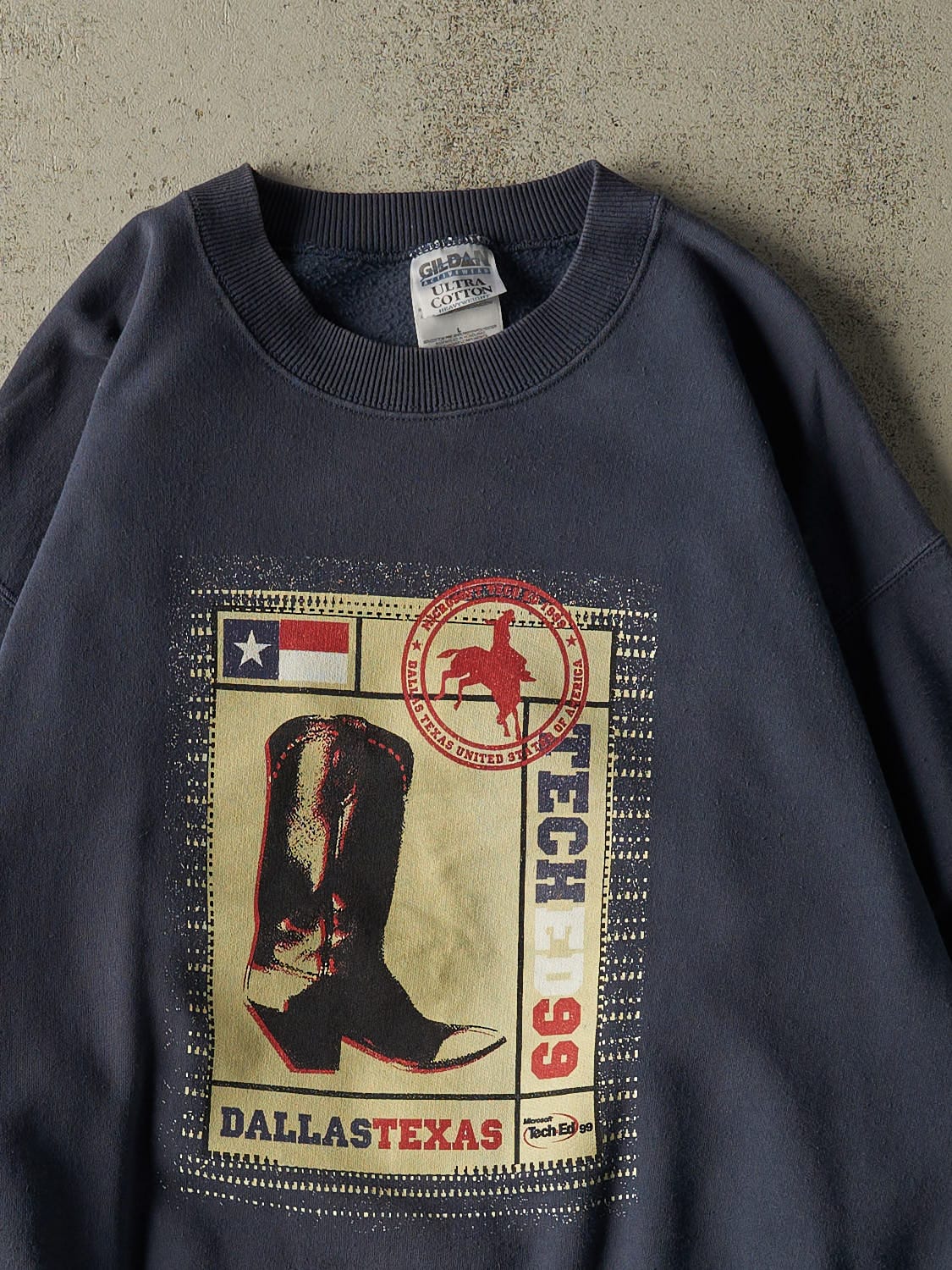 Vintage 90s Blue Microsoft Tech Ed 99' Dallas Crewneck (L/XL)