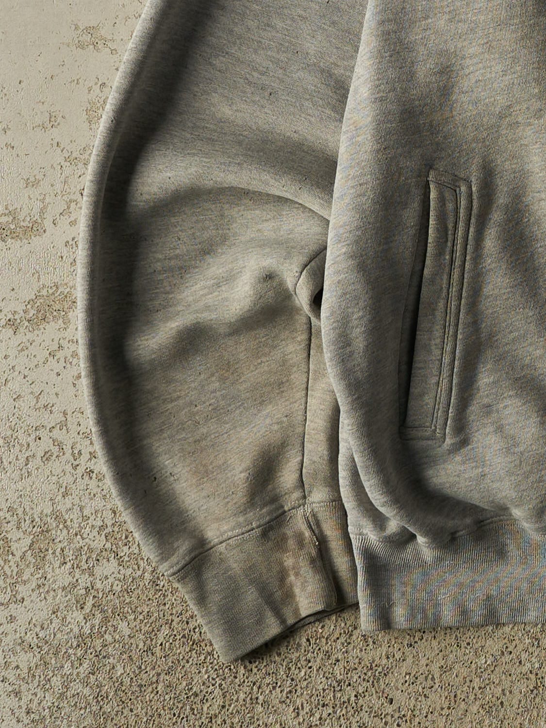 Vintage 90s Grey Cowboy Embroidered Quarter Zip Hoodie (L/XL)