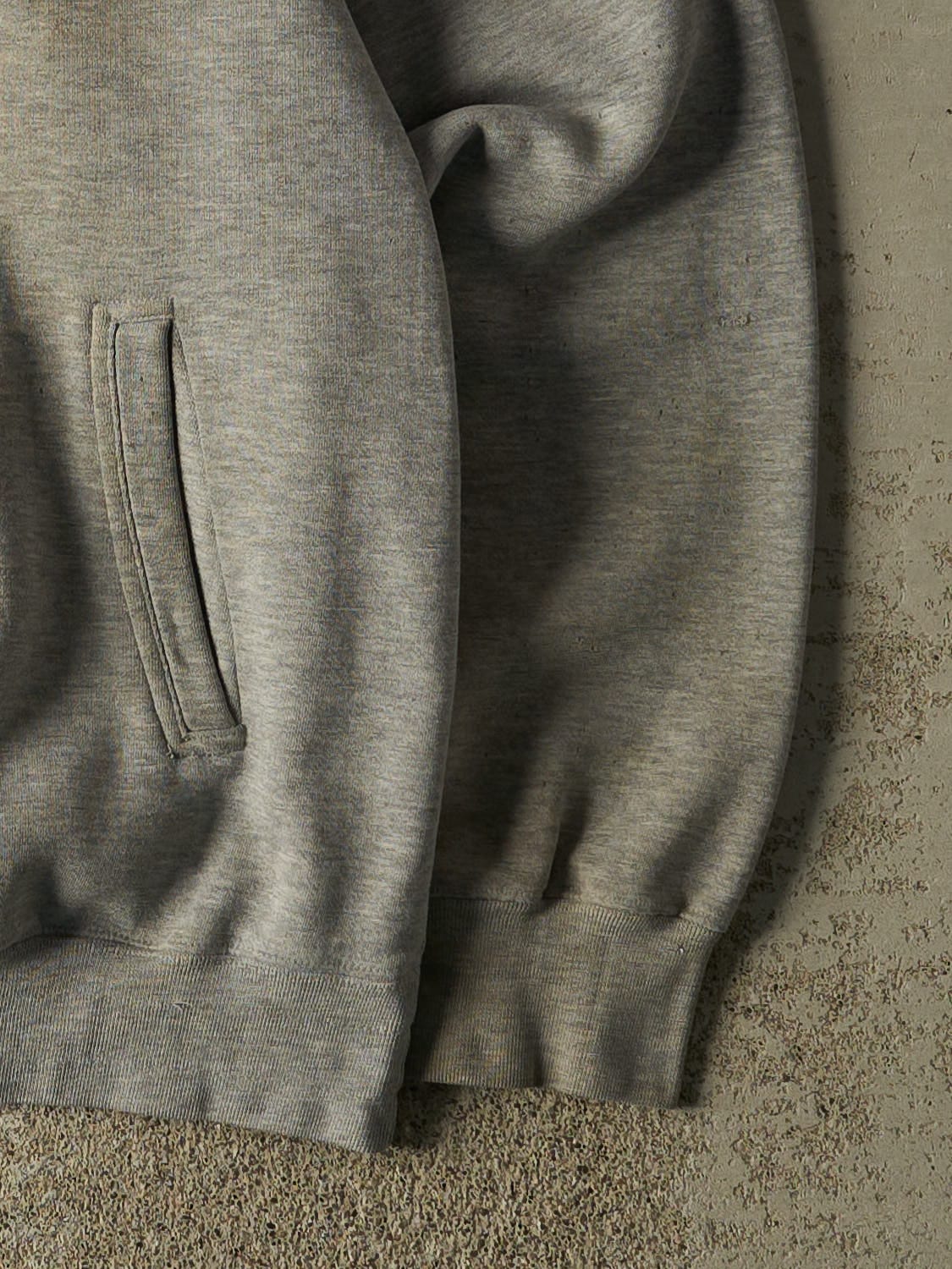 Vintage 90s Grey Cowboy Embroidered Quarter Zip Hoodie (L/XL)