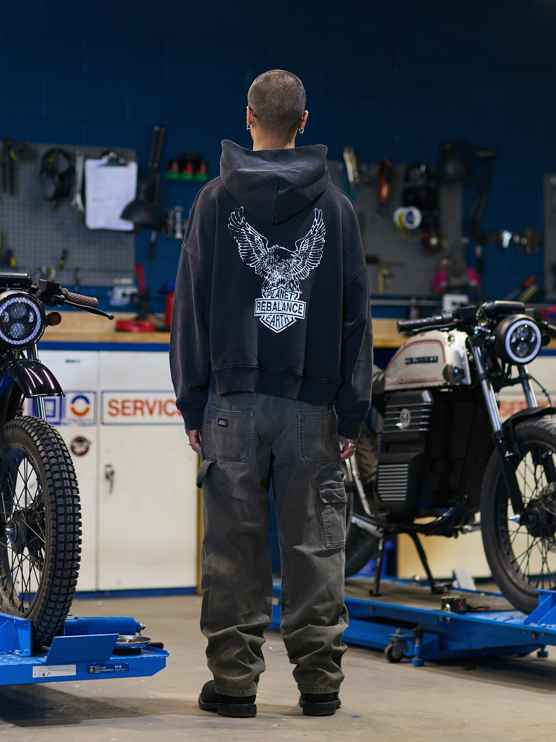 Rebalance the Earth Eagle Hoodie - Jet Black