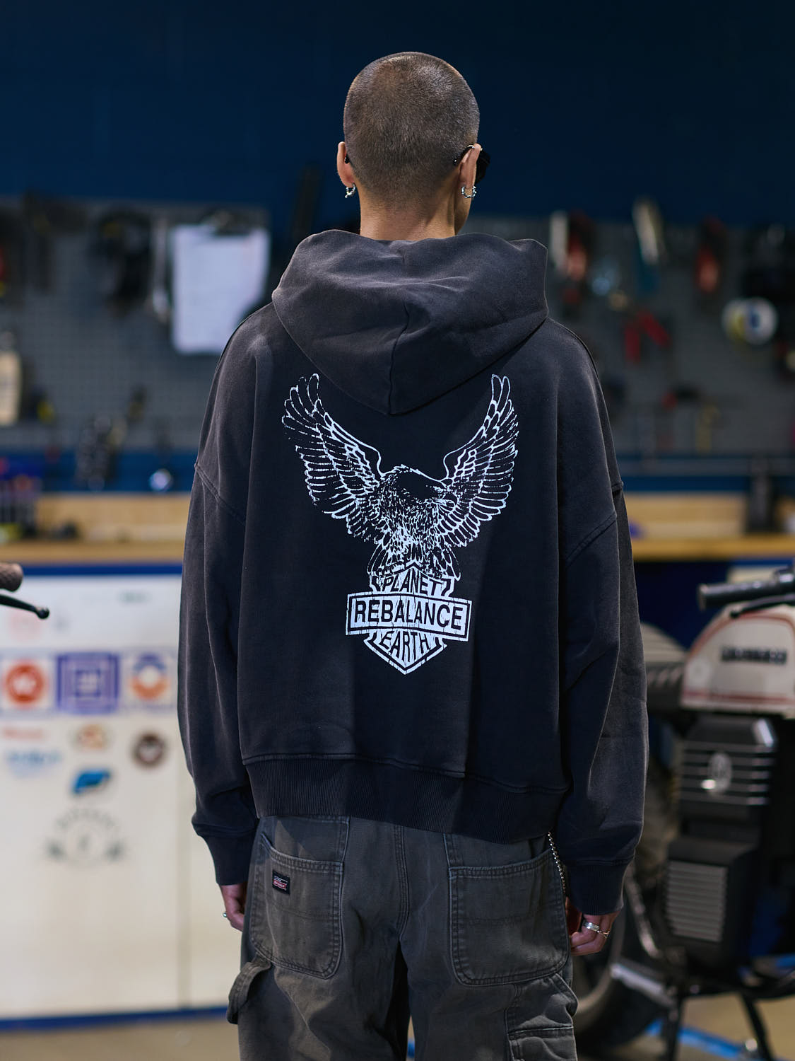 Rebalance the Earth Eagle Hoodie - Jet Black