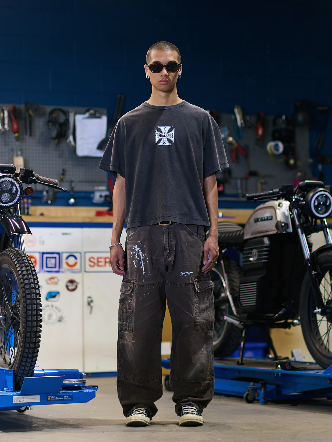 Rebalance The Earth Biker Tee - Jet Black