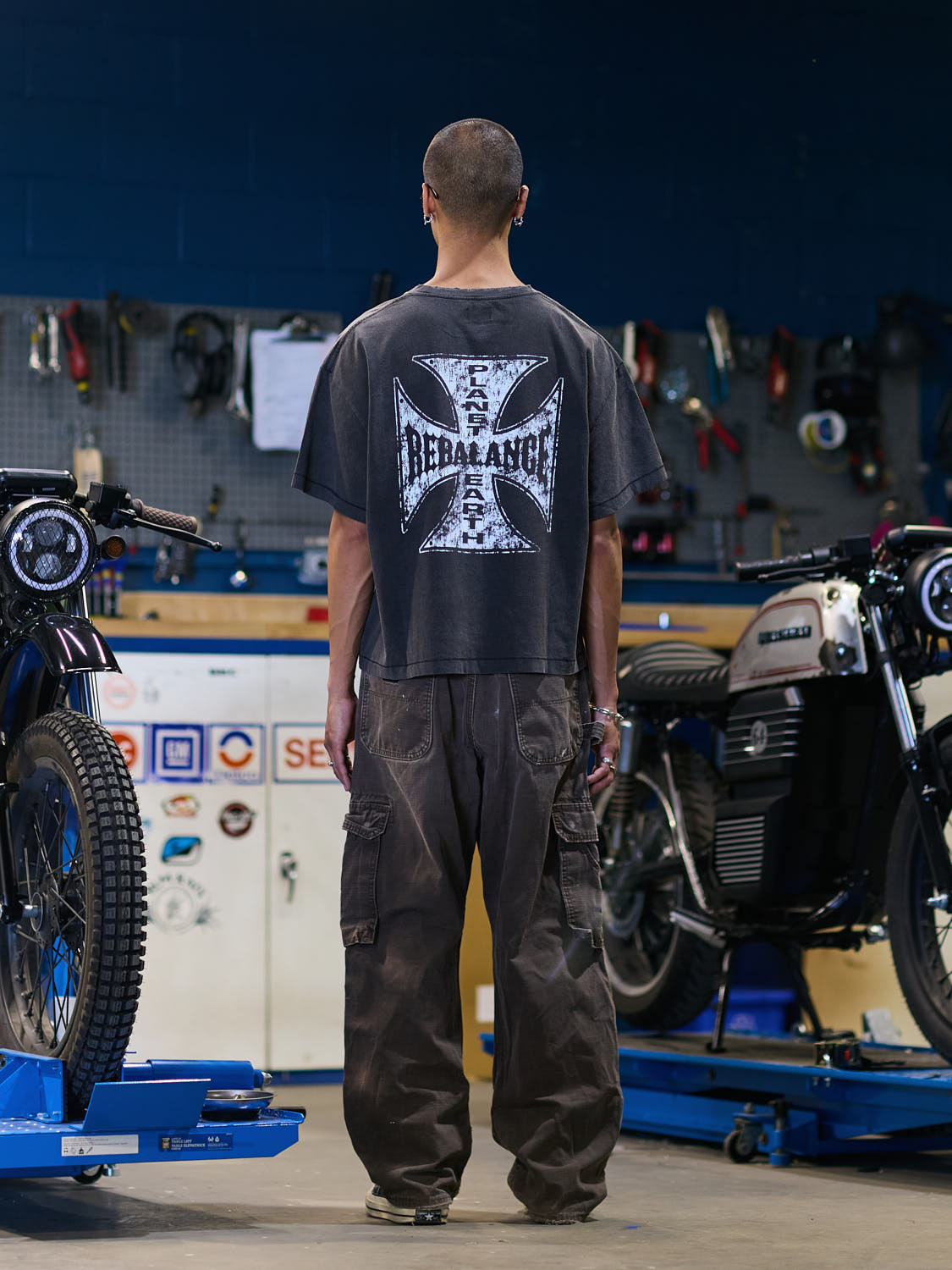 Rebalance The Earth Biker Tee - Jet Black