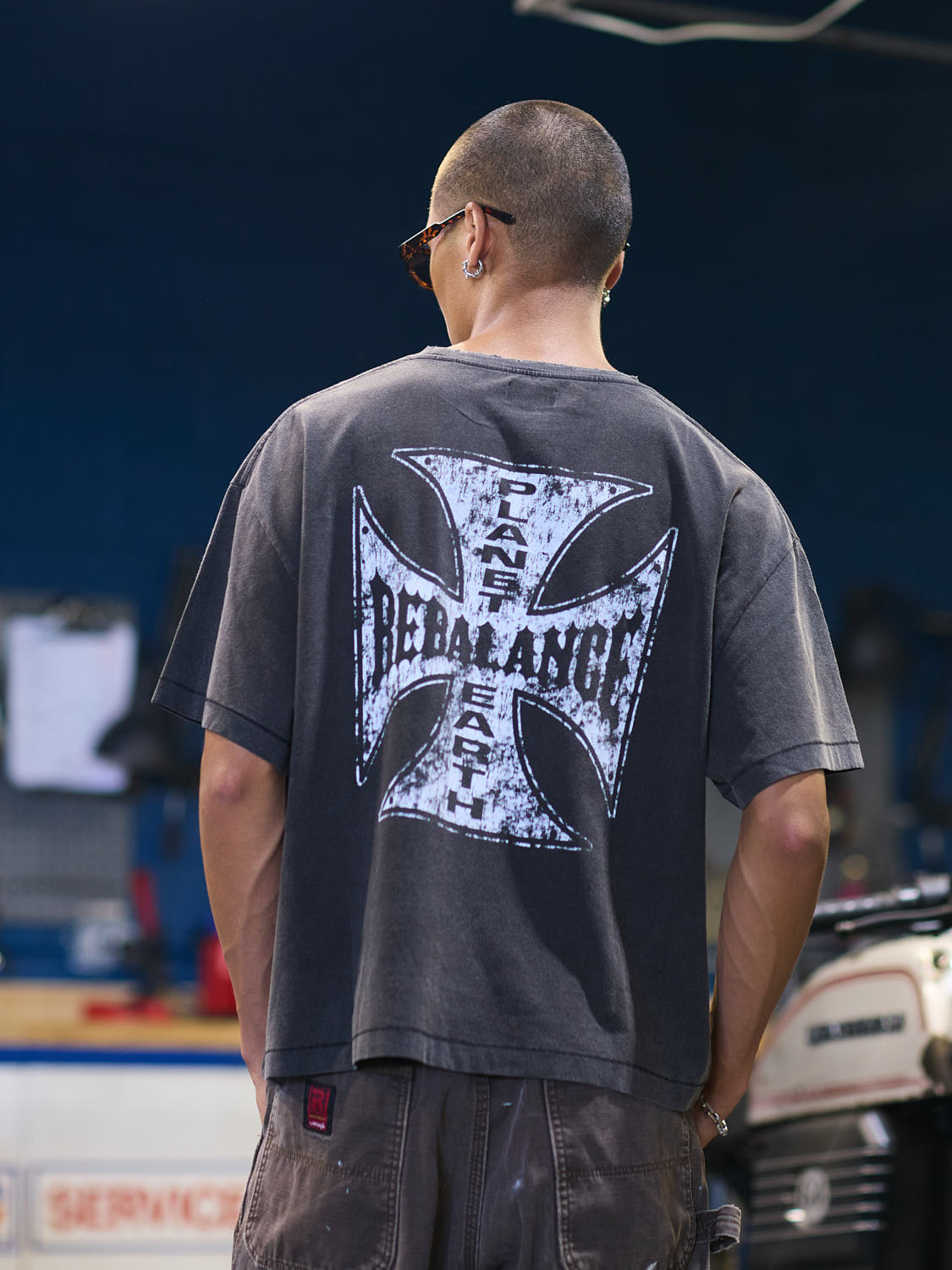 Rebalance The Earth Biker Tee - Jet Black