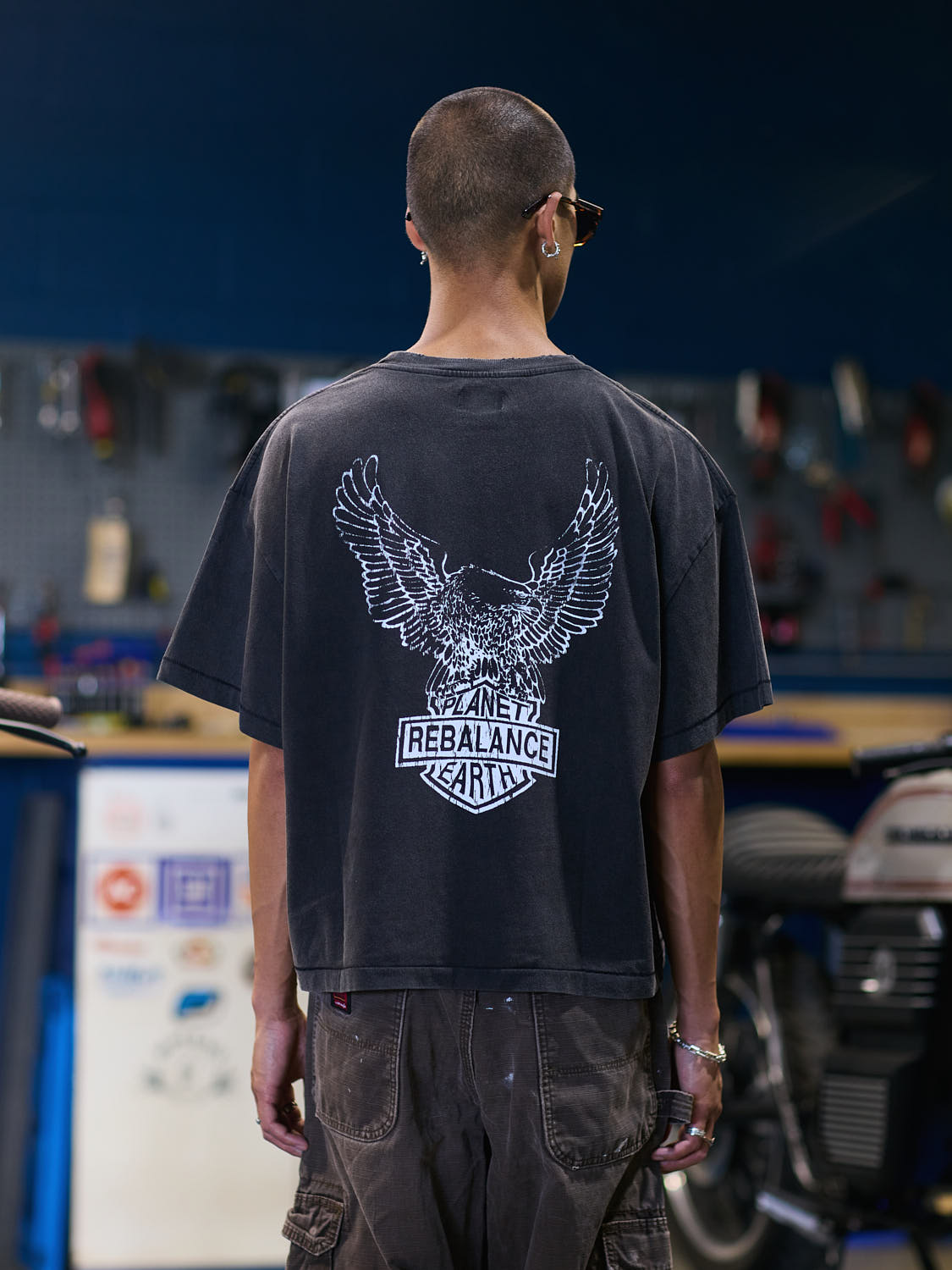 Rebalance the Earth Eagle Tee - Jet Black
