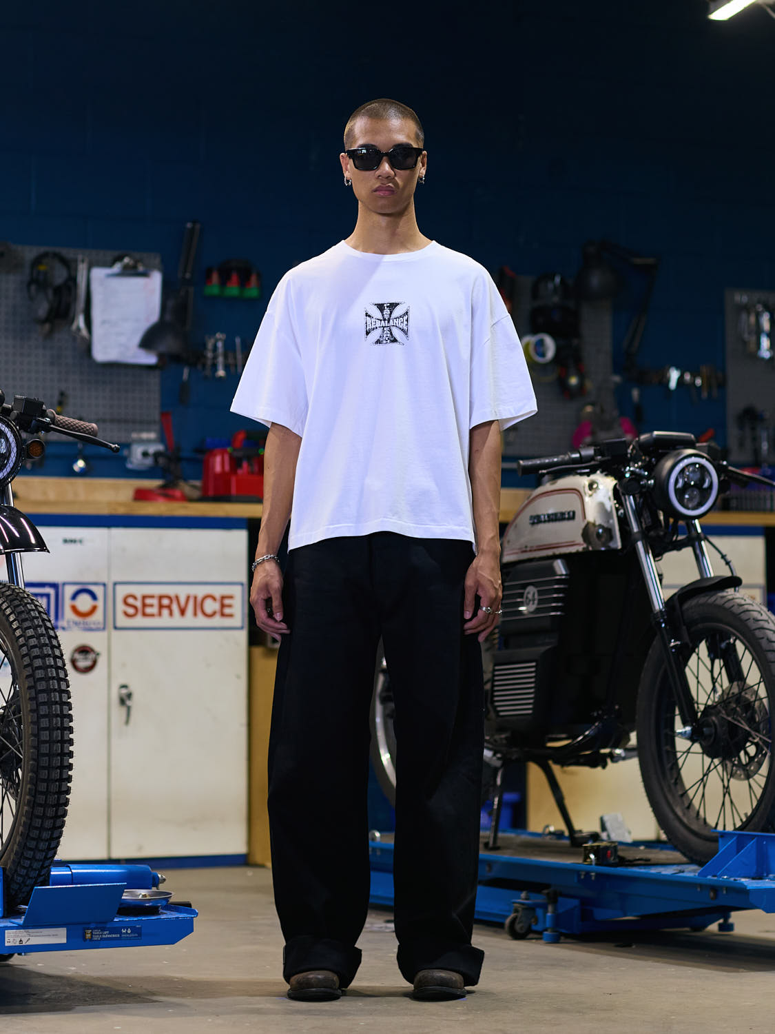 Rebalance The Earth Biker Tee - White