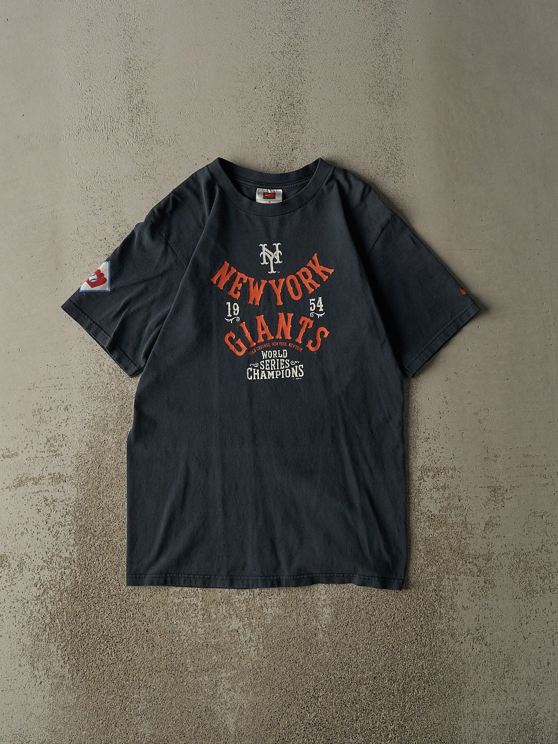Vintage Y2K Navy Blue New York Giants World Series Champions Tee (XS/S)
