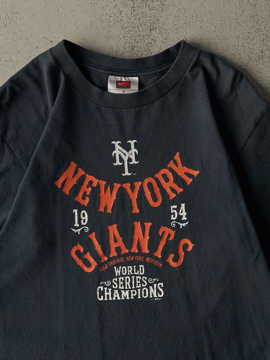 Vintage Y2K Navy Blue New York Giants World Series Champions Tee (XS/S)